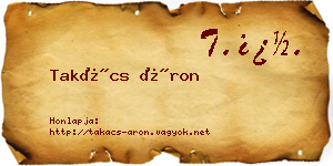Takács Áron névjegykártya